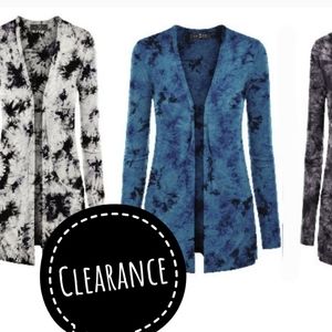 NEW SOFT TIE DYE BLACK WHITE CARDIGAN JACKET